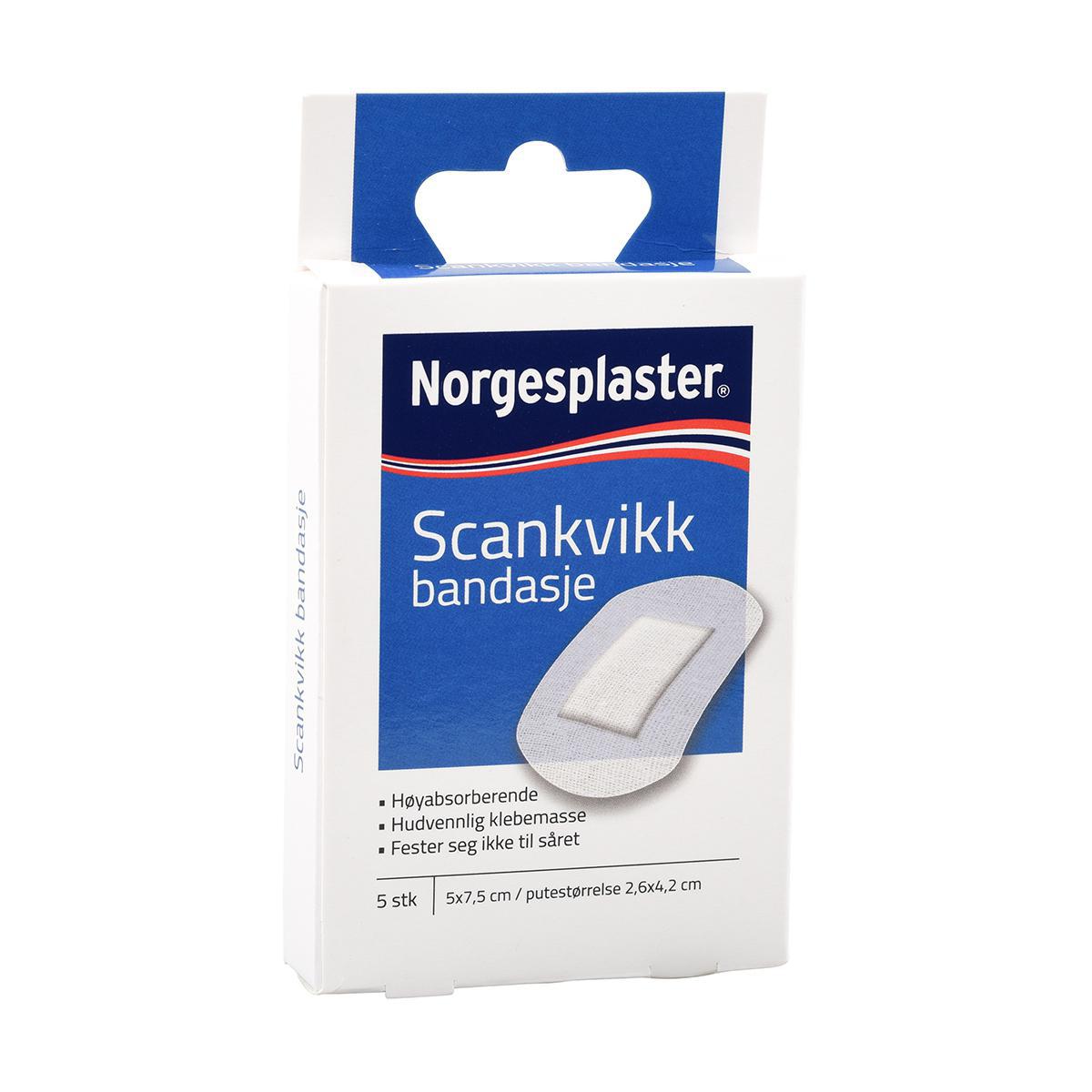Scankvikk kompress Snøgg® - Kompress Norgsplaster Scankvikk 5x7.5cm 5pk