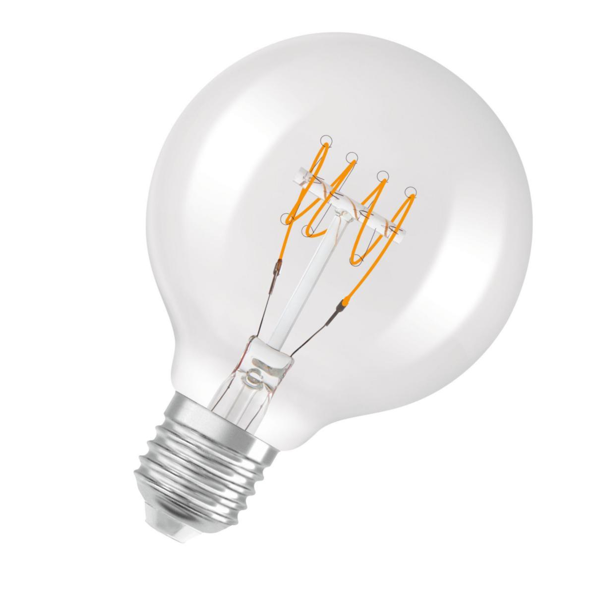 LED Lyspære Ledvance 1906 Glob DIM E27 - LEDLyspære 1906 Glob80 Ultra 4 LED Lyspære 4.8w Ultratynn Fil