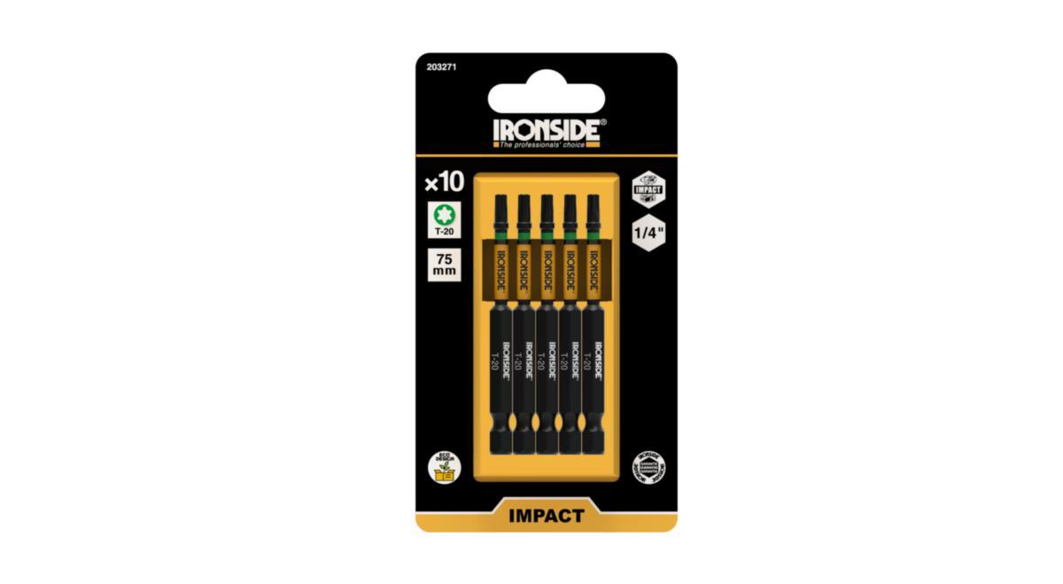 Kraftbits Ironside Torx 10pk - Kraftbits Impact TX20 lange Ironside 75mm 10pk 203271