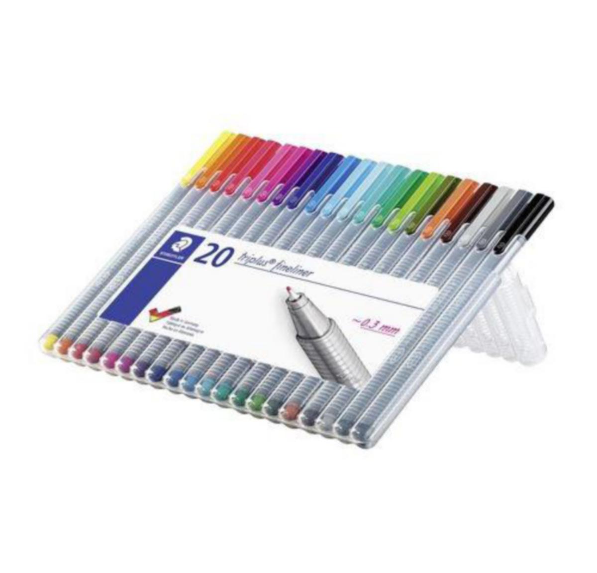 Fineliner Triplus ass farger Staedtle - Fineliner Triplus ass farger Staedtler 0,3mm 20 stk