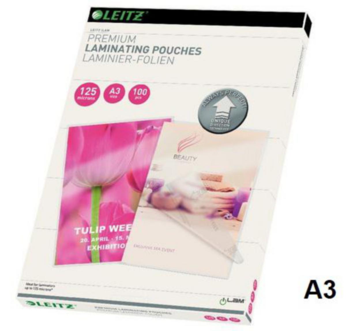 Lamineringslomme Leitz® - Lamineringslomme A3 Leitz 125my UDT 100pk