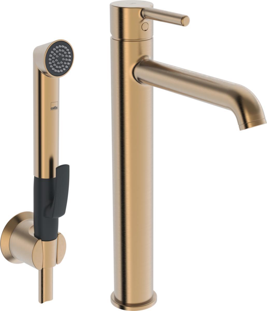 Servantbatteri Oras Optima Style høy 2602FH-81 med Bidetta - Oras Optima Style høy serv.bat 2602FH-81 børst.bronse Bidetta