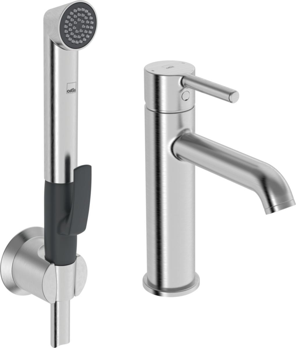 Servantbatteri Oras Optima Style 2606FH-80 med Bidetta - Oras Optima Style serv.batt, 2606FH-80 børst stål Bidetta