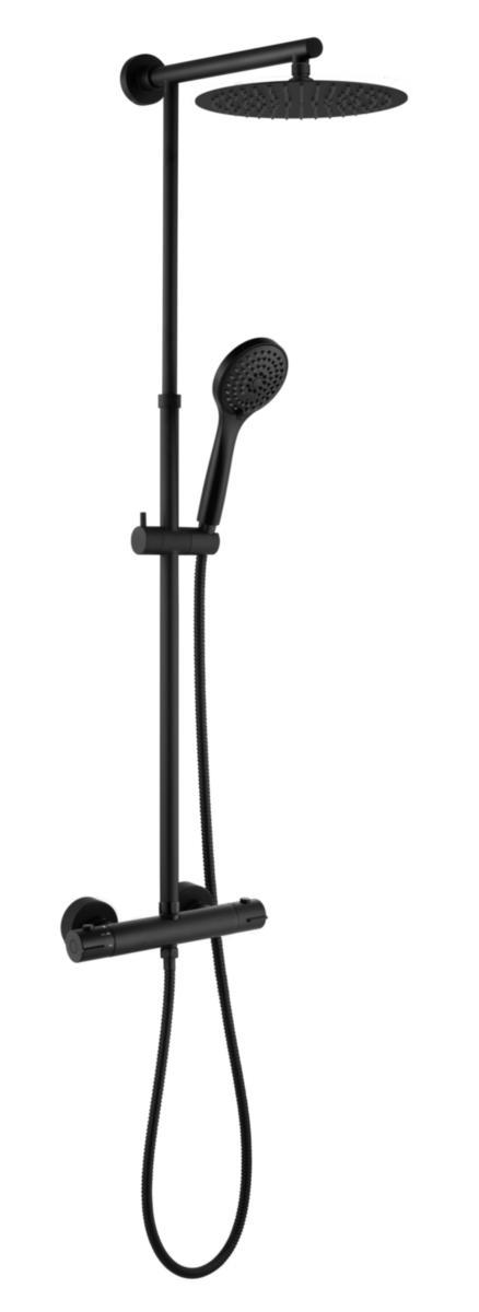 Takdusjpakke Azur Ø300 med termostat, a-collection - a-coll Azur takdusjpakke Ø300 matt svart m/termostat