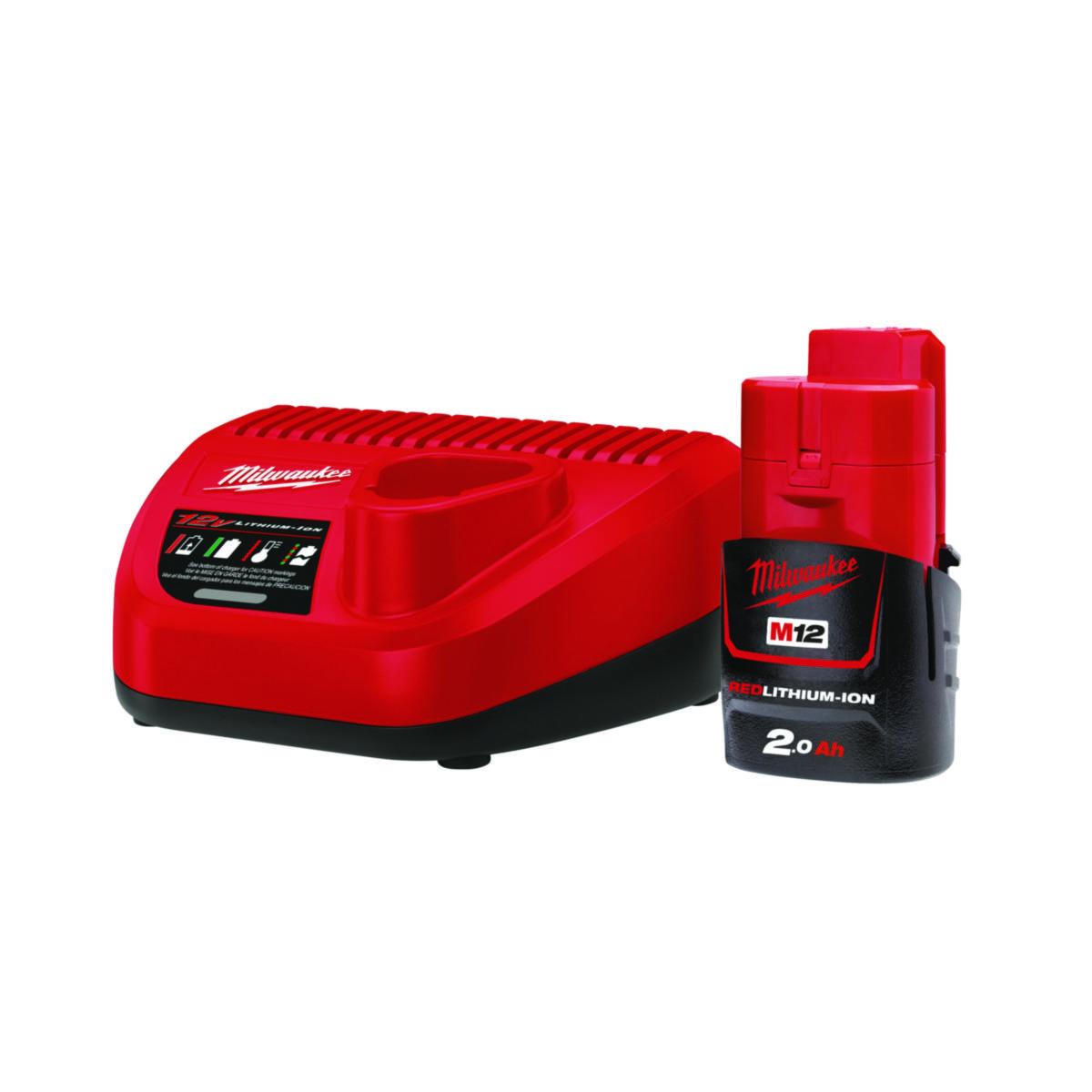 Batterisett Milwaukee M12 NRG-201 12V 2.0Ah - Batterisett M12 NRG-201 Milwaukee 12V 2Ah