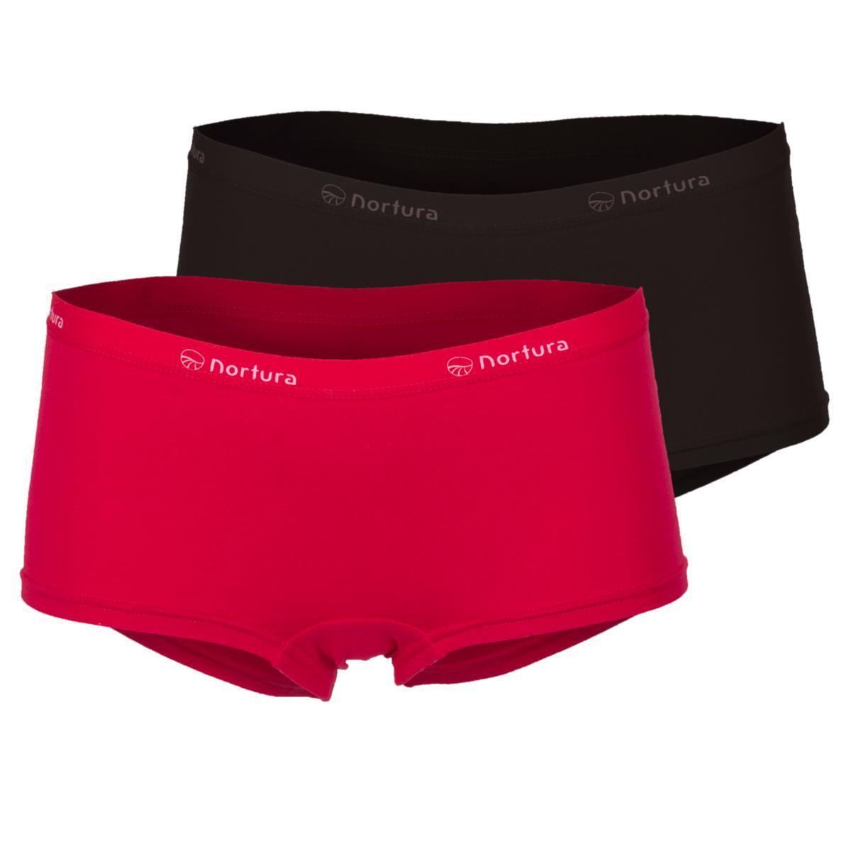 Boxsershorts dame 2-pk Nortura svart/mørk rosa - Boksershorts dame BS Nortura 2pk svart/mørk rosa str L