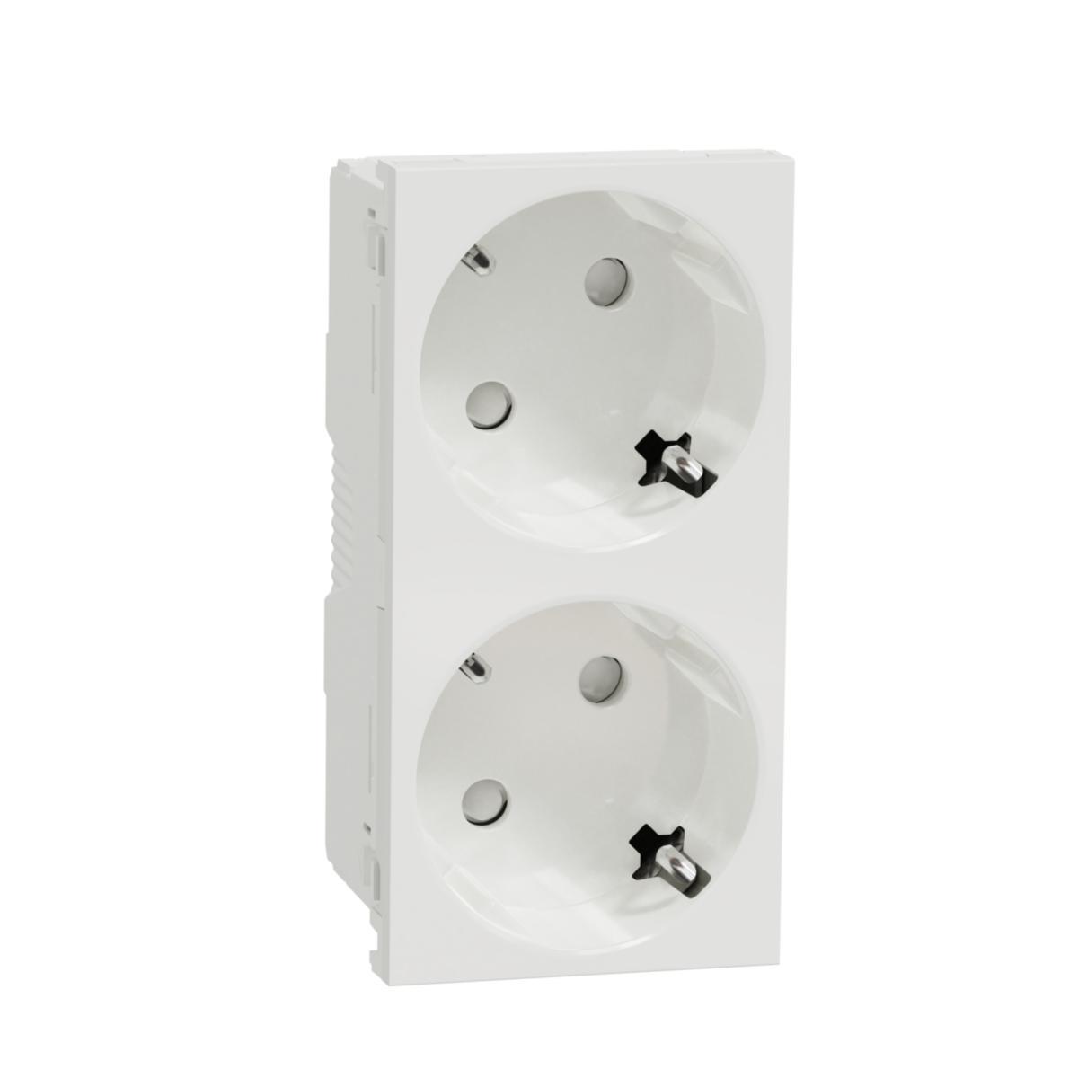 Stikkontakt Schneider 2-veis 2P+E hurtigklemme - 2 veis uttak 2P+E hurtigkl hvi 