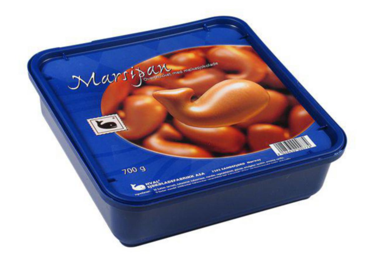 Marsipan m/sjokolade Hval - Marsipan m/sjokolade Hval 700g