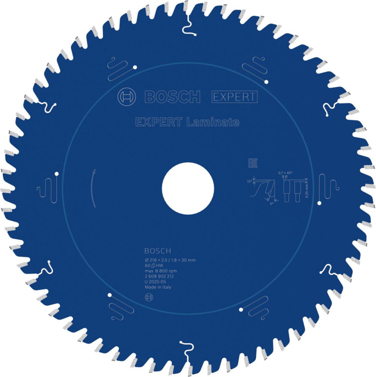 Sirkelsagblad Bosch Expert laminate - Sirkelsagblad Expert Laminate Bosch Ø216x30x2,5mm 60T