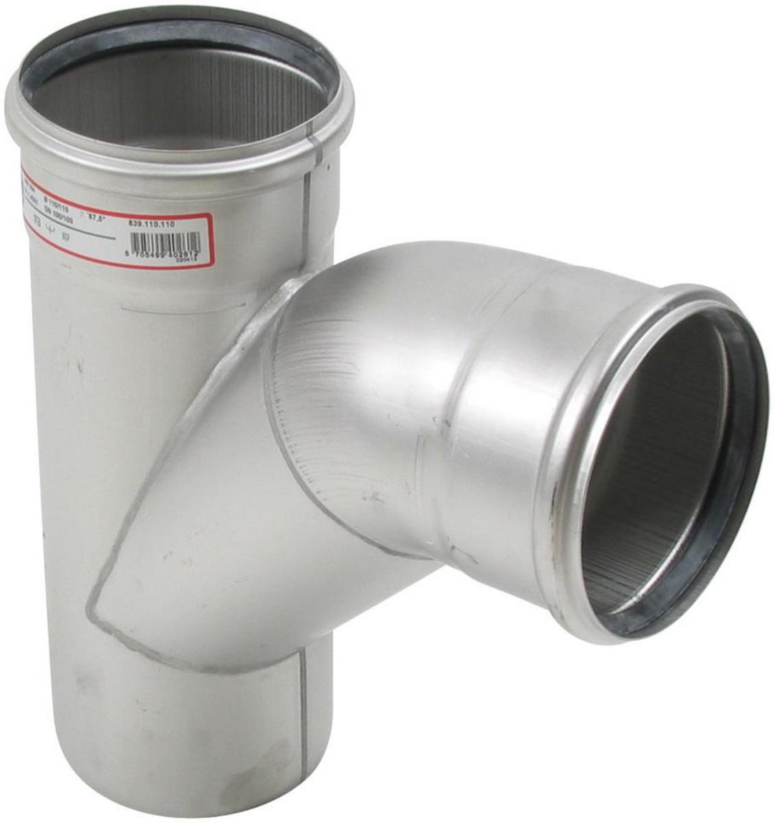 Grenrør 87.5° m/svingt avgrening, AISI 304, Europipe - 110x110mm x 87.° Europipe gren svingt, AISI 304