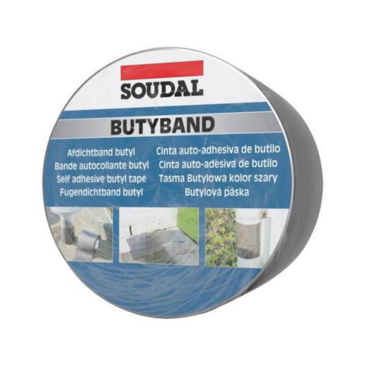 Butylbånd Soudal Butyban - Butylbånd Butyban Soudal 7,5cmx10mx0,6mm alu