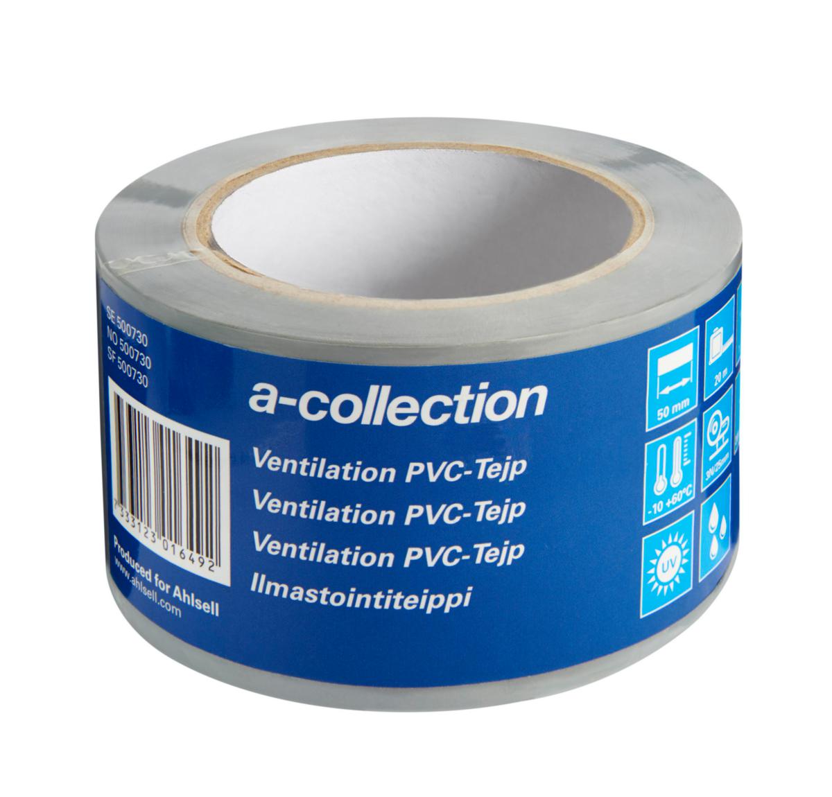 PVC-tape a-collection - Plasttape PVC a-collection 20mX50mm grå