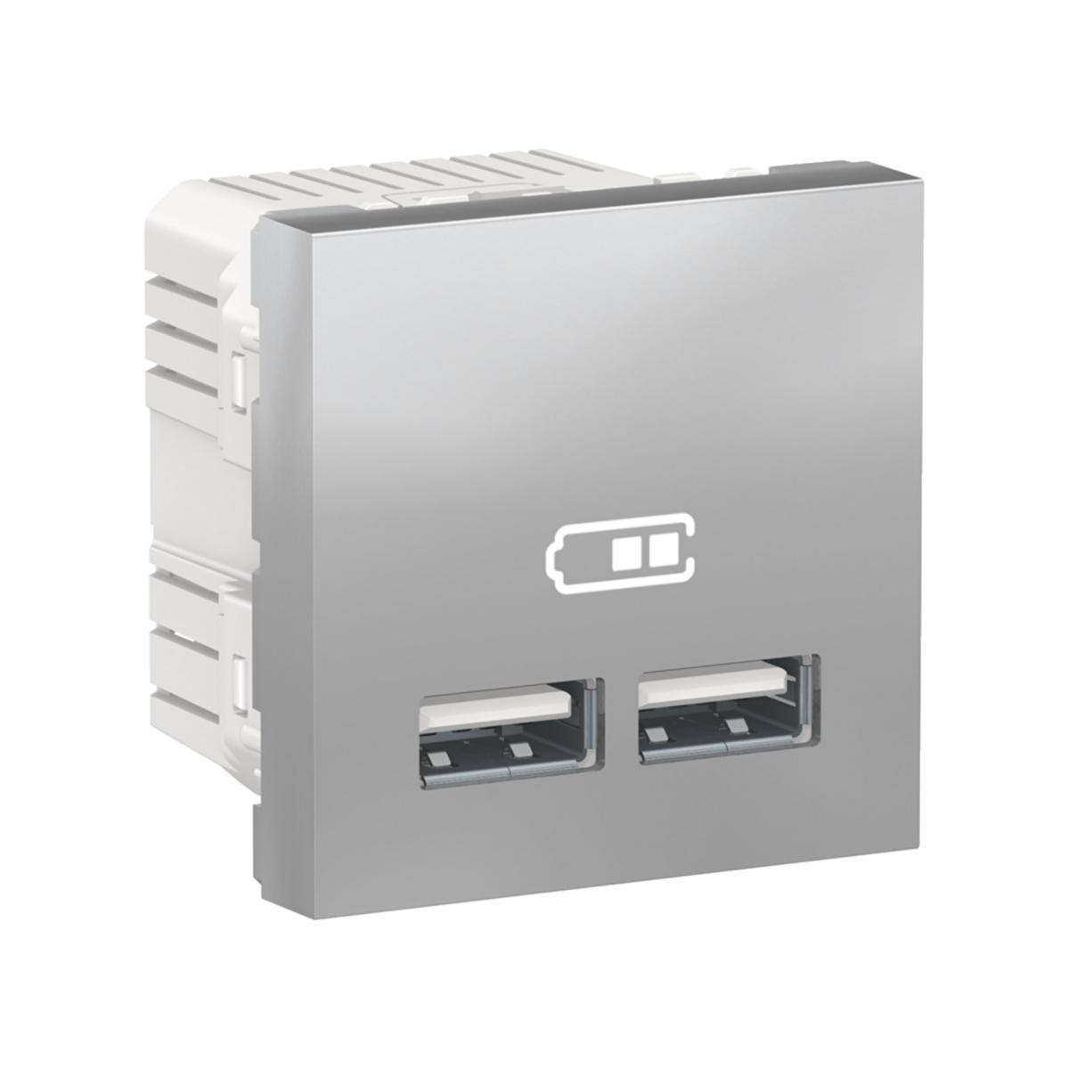 USB lader 2 x Type A - USB lader 2 x Type A - Alumini um
