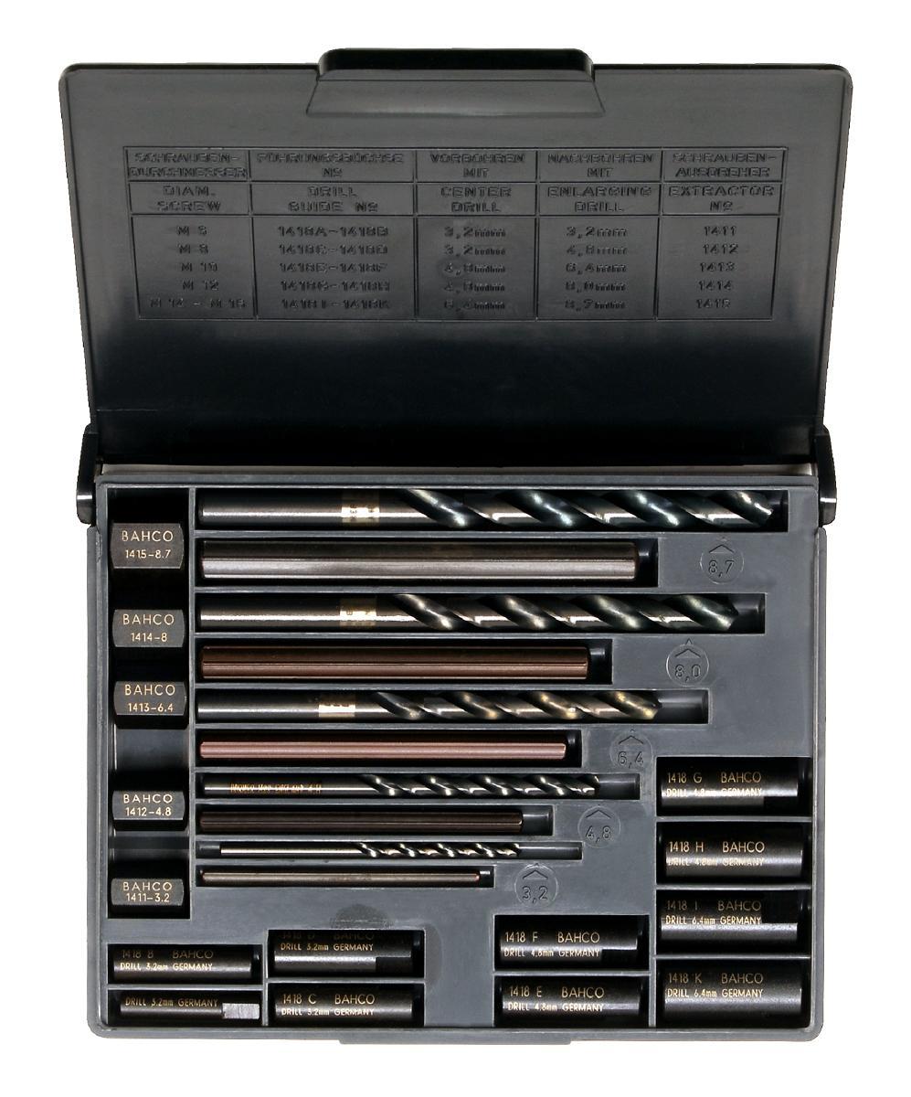 Skrueuttrekkersett Bahco 1418S - Skrueuttrekkersett 1418S Bahco M5-M16 20deler koffert