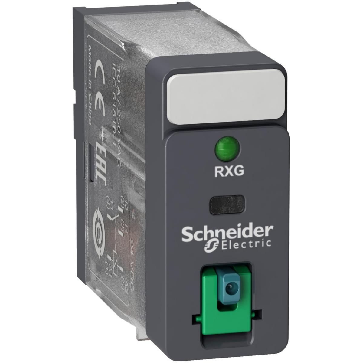 RXG relé m/test Schneider - RXG relé m/test+LED 1CO 24VDC 