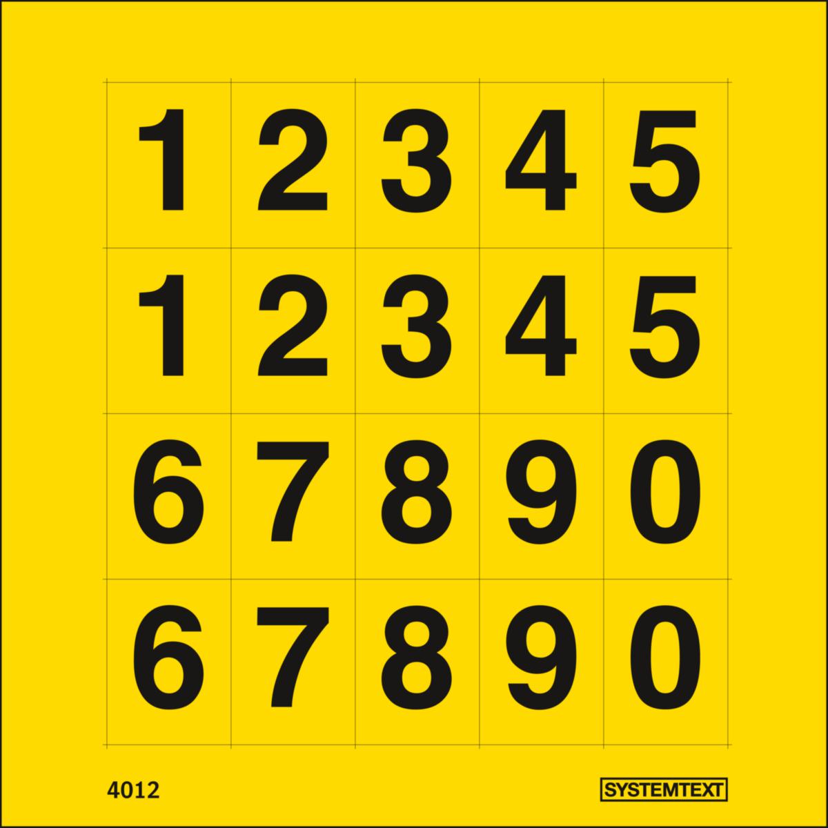 Dekal Systemtext Tallmerking Lagertall 0-9 20 stk/ark - Lagertall 12 mm Systemtext 100X100mm