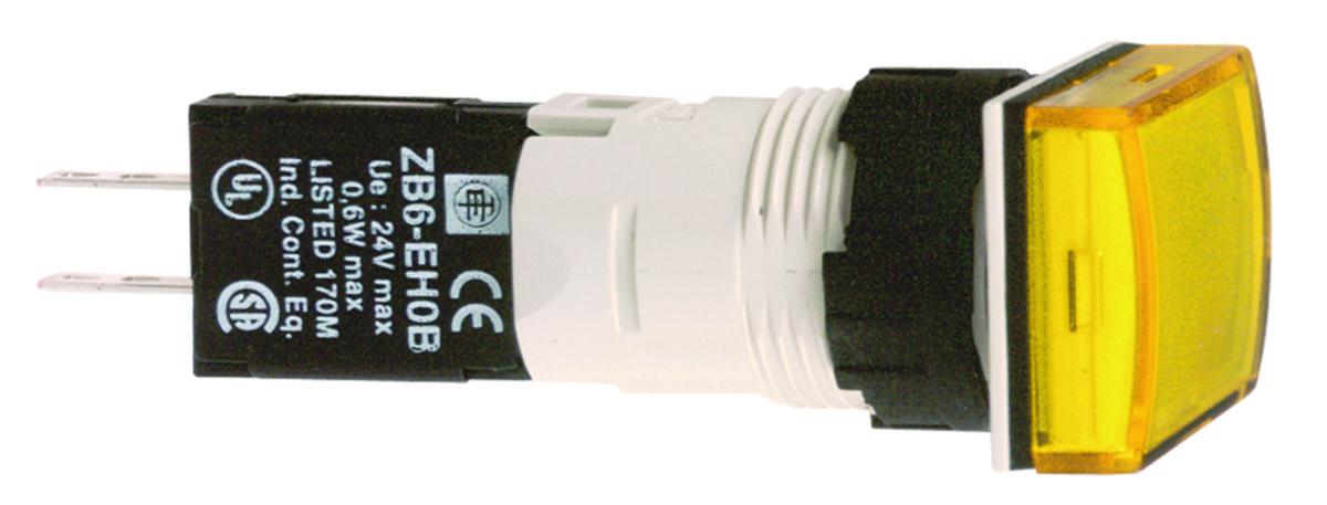 Signallampe Schneider Harmony XB6 - Signallampe gul rektangulær
