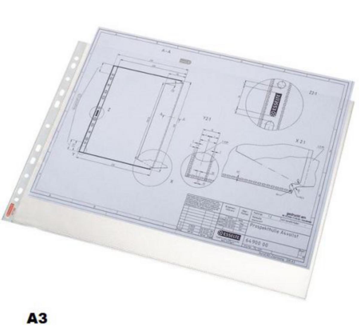 Plastlomme Esselte® Premium - Plastlomme Prem Topp Ligge Esselte A3 47182 10pk
