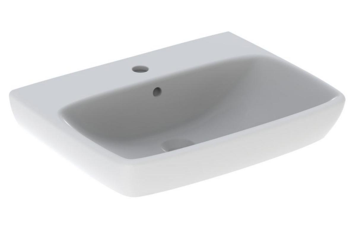 Servant Selnova Square 600 x 460 mm med overløp. Geberit - Geberit Selnova Square servant 60x46cm m/overløp for bolter