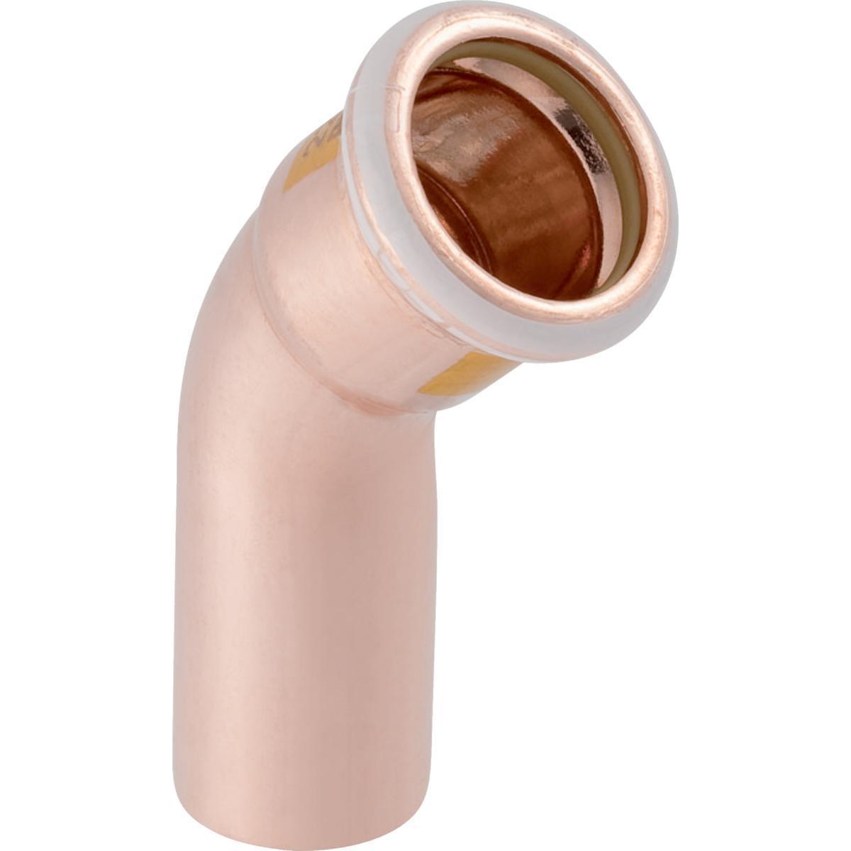 Bend 45° m/1 muffe kobber gass, Mapress - 18 mm x 45 cu Bend 1/muff. Mapress Gass