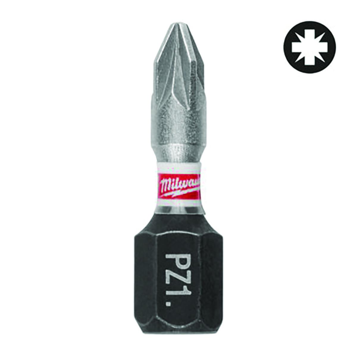 Bits Milwaukee Shockwave PZ 25mm - Bits Shockwave PZ1 Milwaukee 25mm 3pk