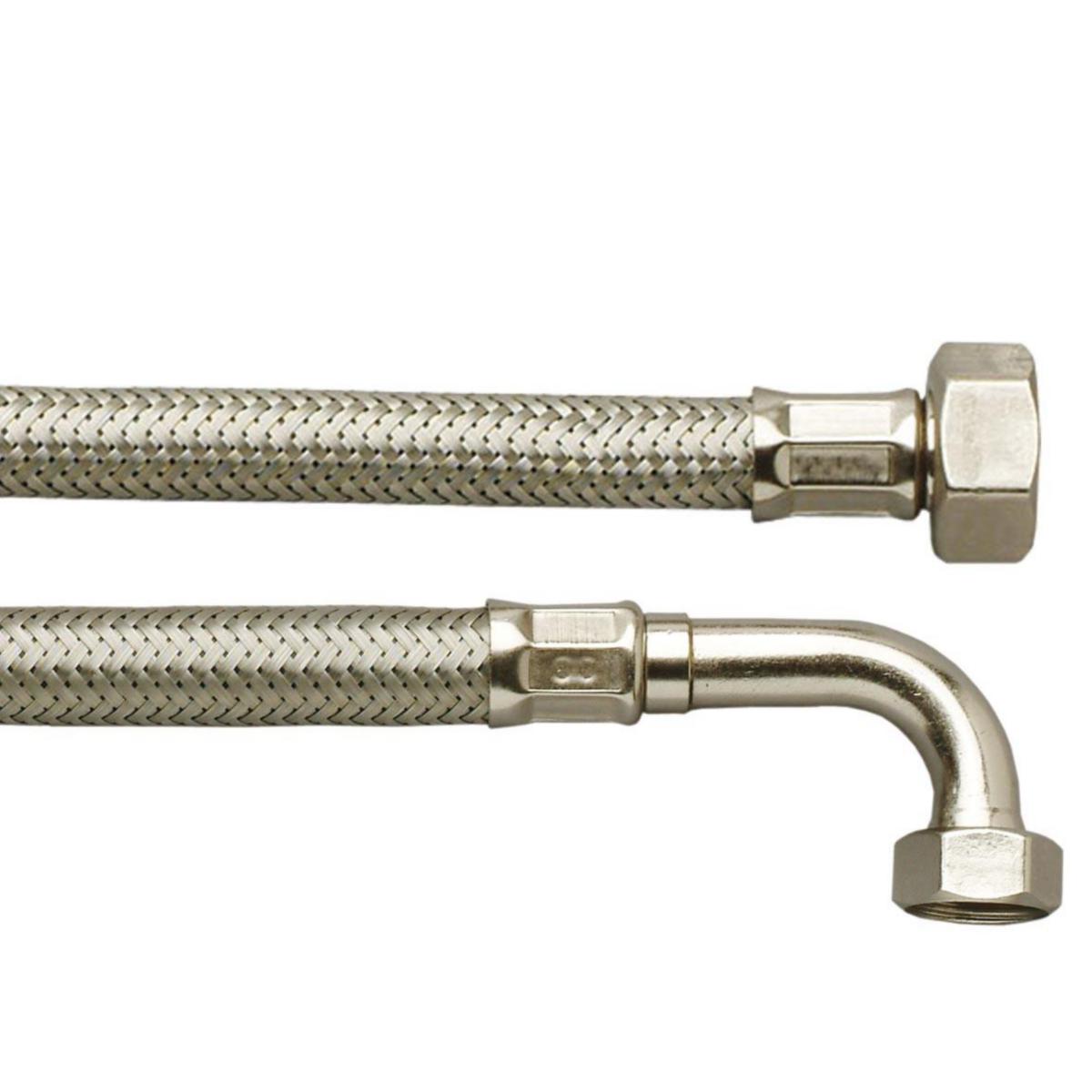 Kabinettslange Normark DN8 - DN8 1/2"Rx1/2"V Trykksl. 150cm Omspunnet Inox Silicon m/pakn