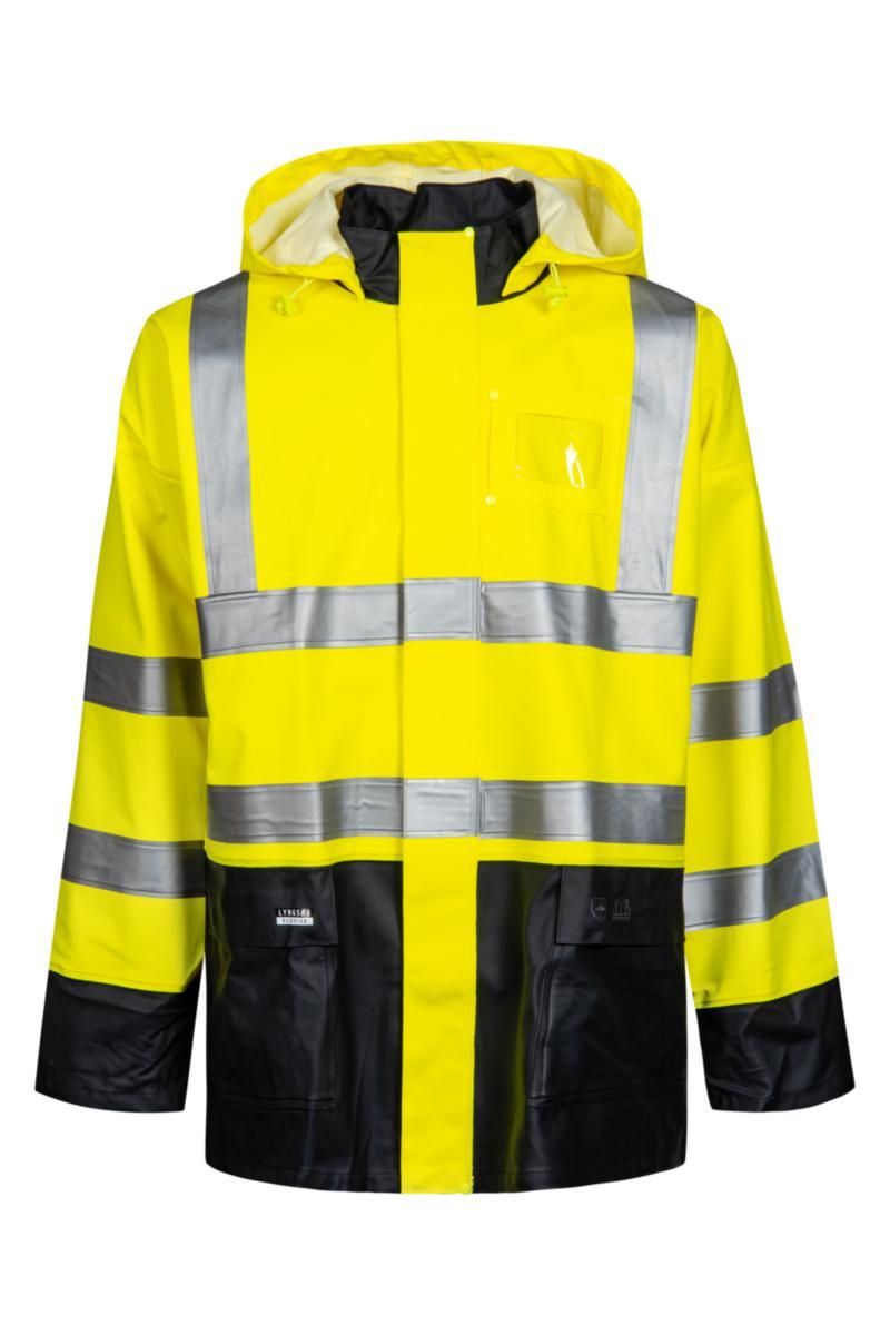 Regnjakke Lyngsøe Saturn HiVis kl.3 Gul/Marine - Regnjakke Lyngsøe Saturn HiVis Gul/Marine str L