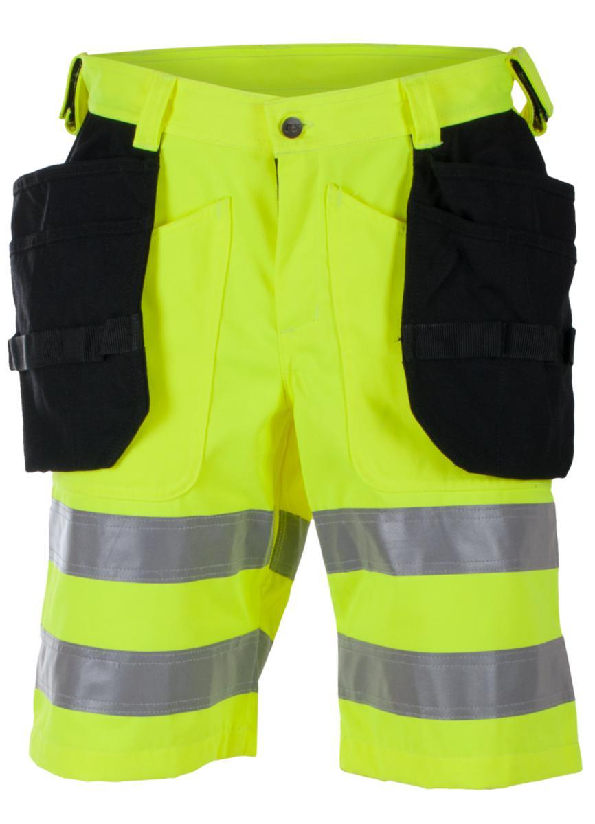 Håndverksshorts BS Dokka HiVis kl.2 - Håndverksshorts BS Dokka HiVis kl.2 gul/sva str C52