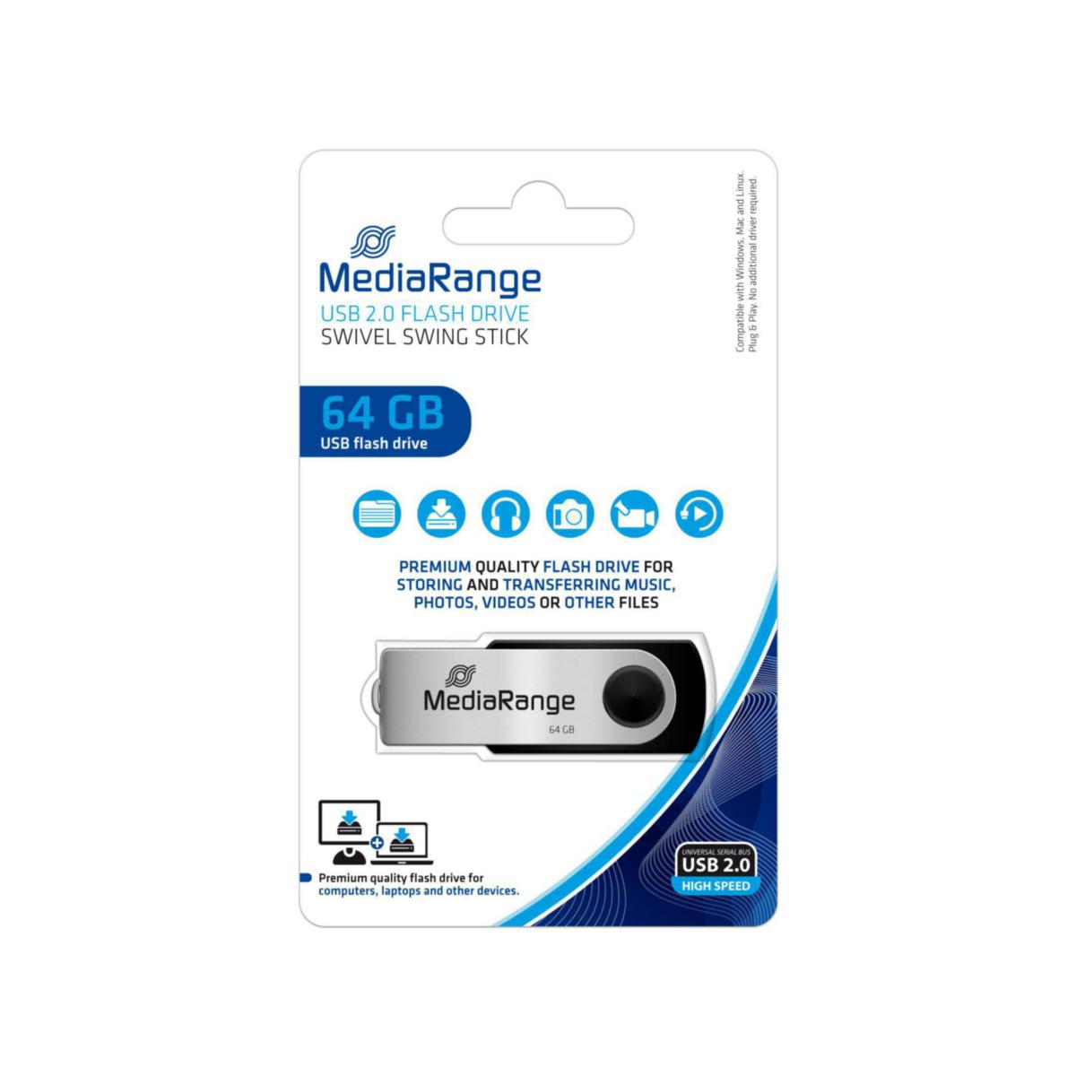 Minnepinne Mediarange USB 64GB - Minnepinne Mediarange USB USB 2.0 64GB