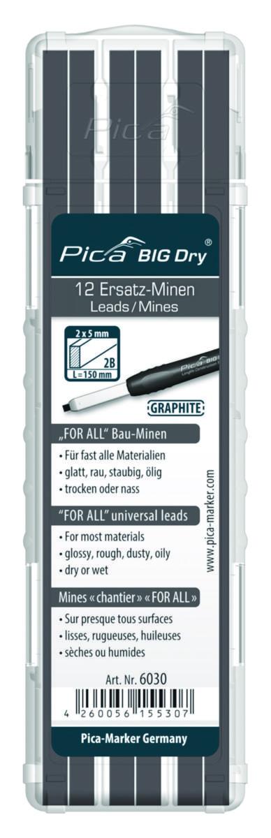 Stift til tømmermannsblyant Pica Big-Dry - Stift Løse T Pica Big-Dry 12-P Graphite