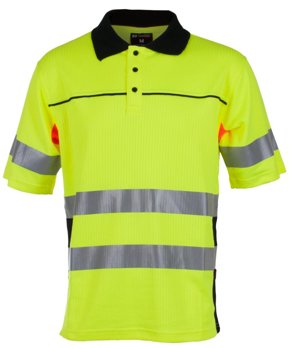 Piqueskjorte BS Bergset HiVis kl.2 - Piqueskjorte BS Bergset HiVis gul/sva kl.2 str L
