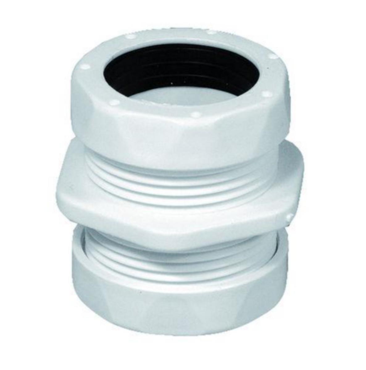 Overgangskobling med kupling PP, Purus - 40 x 50 mm union m/2 kpl. hvit. art. 51045