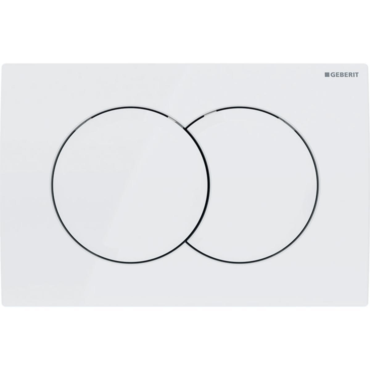 Betjeningsplate Delta 01, Geberit - Betjeningspl. Delta 01 hvit Dobbeltskyll 246x164x23mm rund