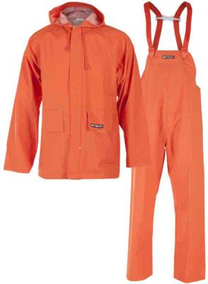 Regnsett BS PVC jakke og bukse Oransje str XS