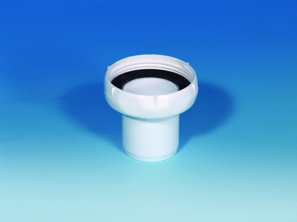 Anslutning innvendig gjenget, Purus - 32 mm x 1 1/2" i.gj.anslutning telesk. hvit. art. 51913