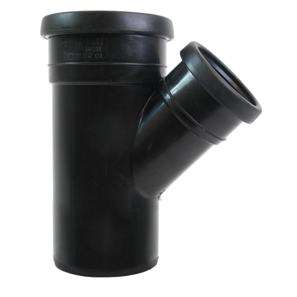 Grenrør 45° svart PP, Pipelife - 110mm x 75mm PP Nordic grenrør 45° f/avløpsrør. Pipelife