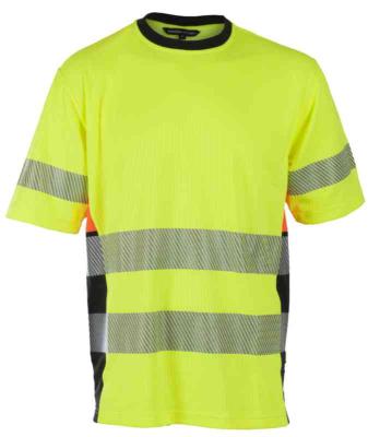 T-skjorte BS Gjøvik HiVis kl.3 gul/sva str XS