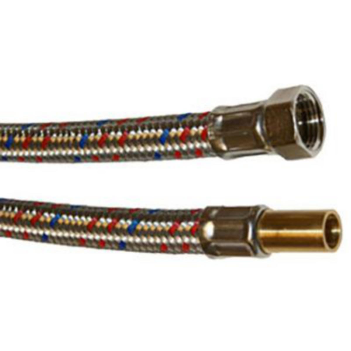 Trykkslange for varmtvannsbereder - 1/2"X15mmX40 cm berederslange s.mutter.ms.stuss
