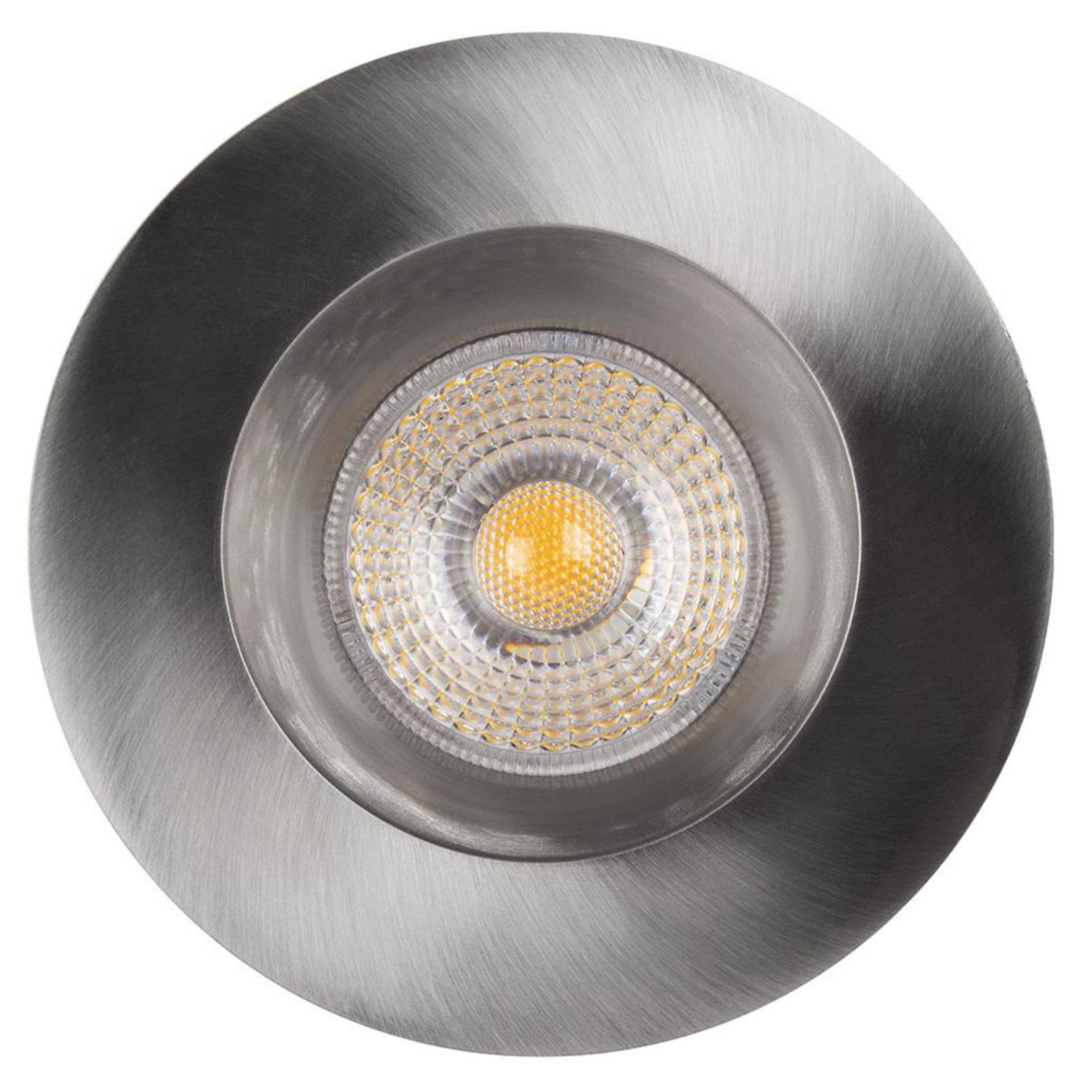 Downlight Unilamp IsoCob - IsoCob 10W LED Børstet stål IP44 int. driver - rett i isol