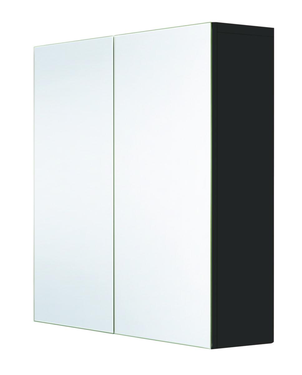 Speilskap Fovere matt svart, a-collection - a-coll Fovere speilskap B80 matt svart m/glasshyller