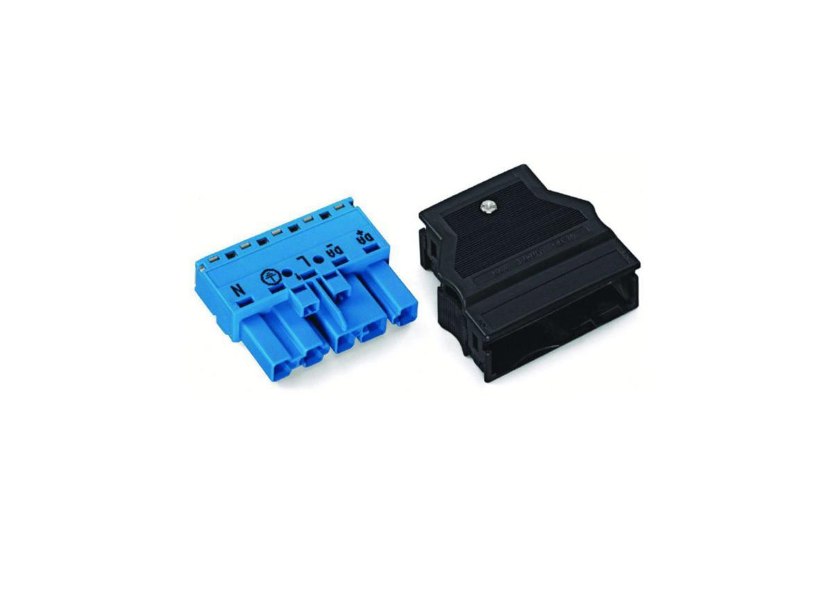 Plugg Wago 5 pol m/strekkavlaster - Plugg 5 pol m.strekk blå Dali