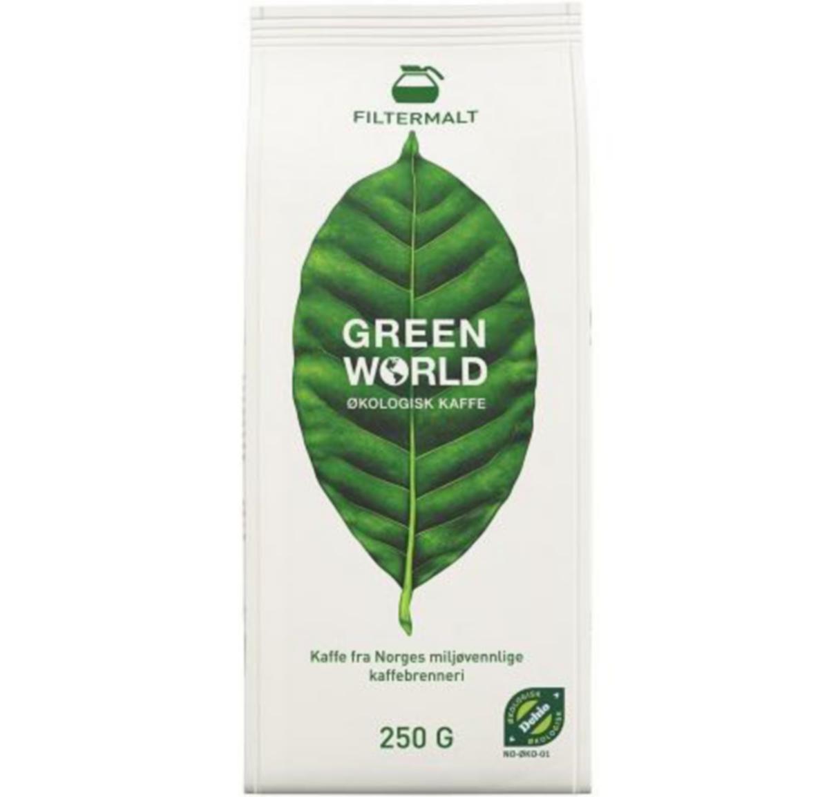 Kaffe Green World - Kaffe Green World filtermalt 250gr Økologisk
