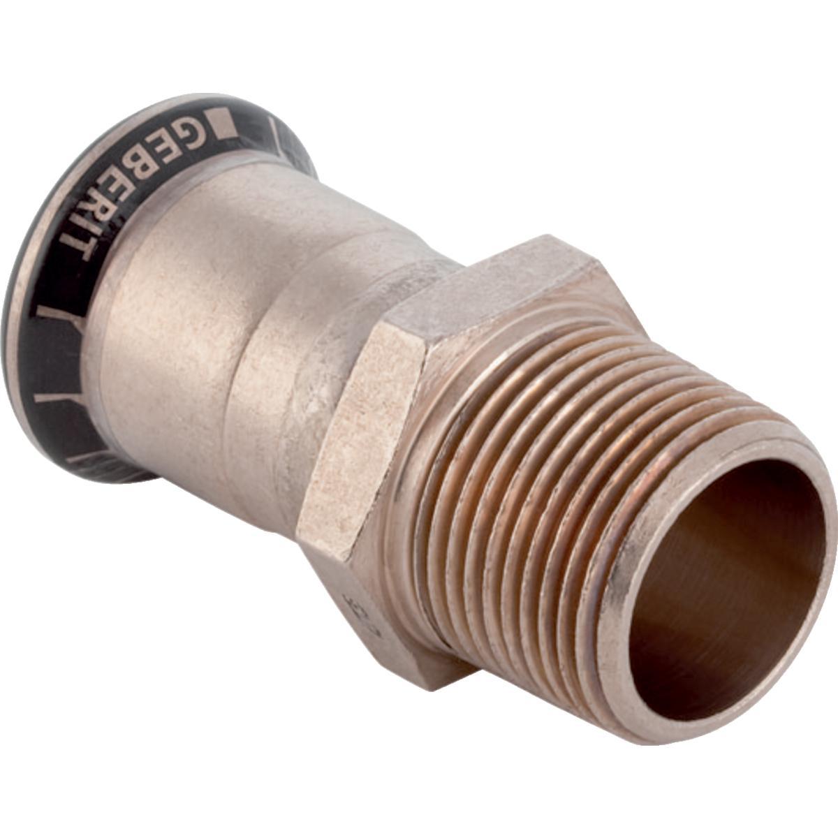 Overgangsmuffe m/utvendige gjenger NPT CuNiFe Mapress - 15x1/2" CuNiFe overg.muffe utv gjenger NPT. Mapress CuNiFe