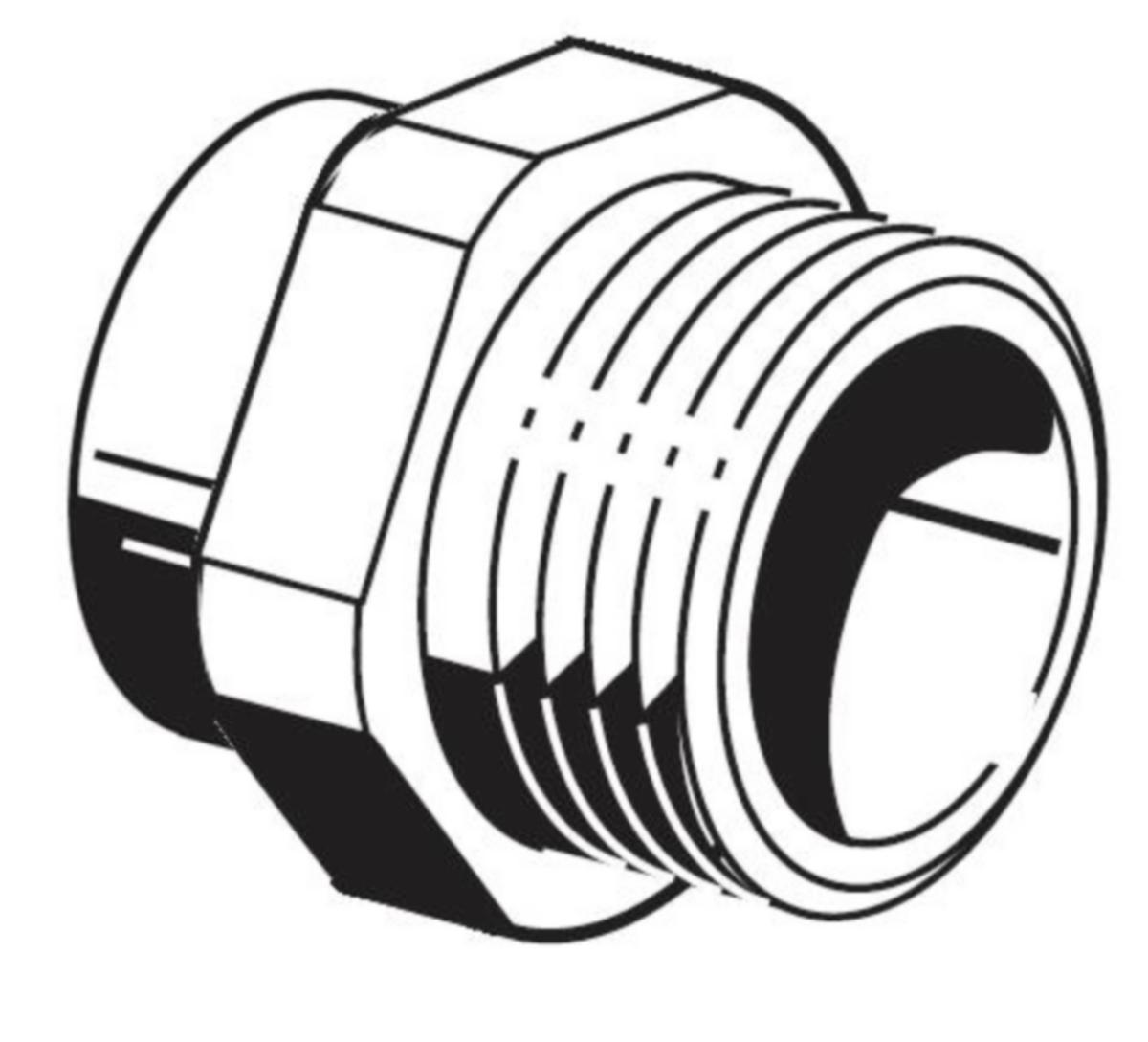 Nippelmuffe, Red pipe - 1"x 1/2" l=33mm Nippelmuffe Redpipe f/sprinkling