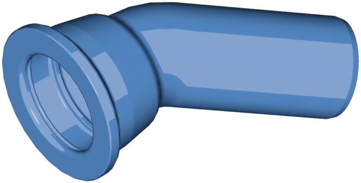 Muffe-spissbend 30° Tyton, AVK - DN 150 x 30° muffe/spissbend Tyton m/pakning Blå epoxy PN10