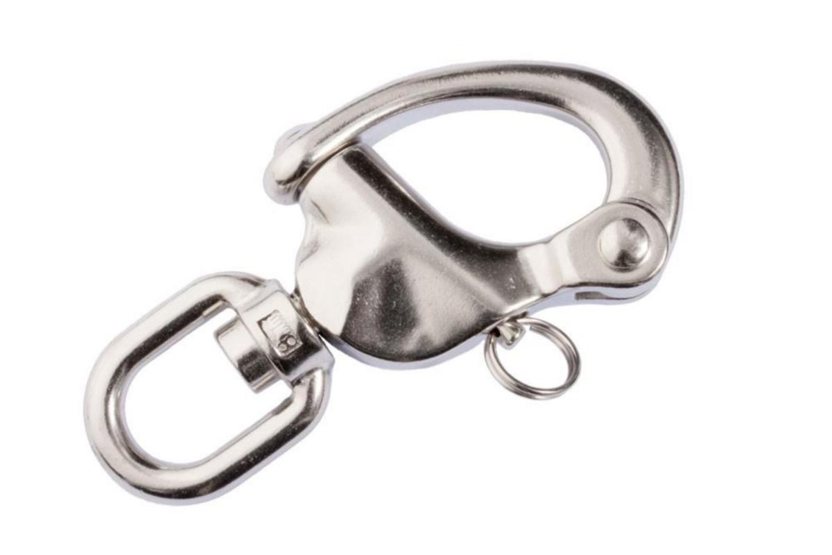 Snappsjakkel Rustfri AISI 316 - KROK SNAPP M/SVIVEL 133X65MM AISI 316 (MAX VEKT 218 KG)