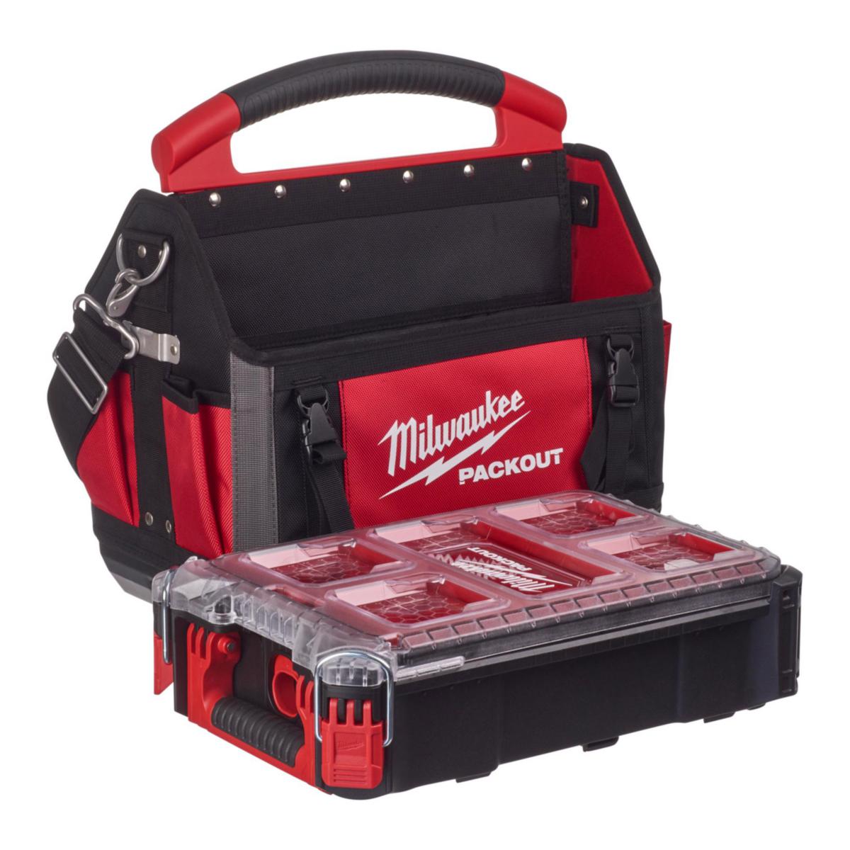 Verktøyveske + Sortimentboks Milwaukee Packout - Verktøyveske Packout Milwaukee 40cm sortimentboks