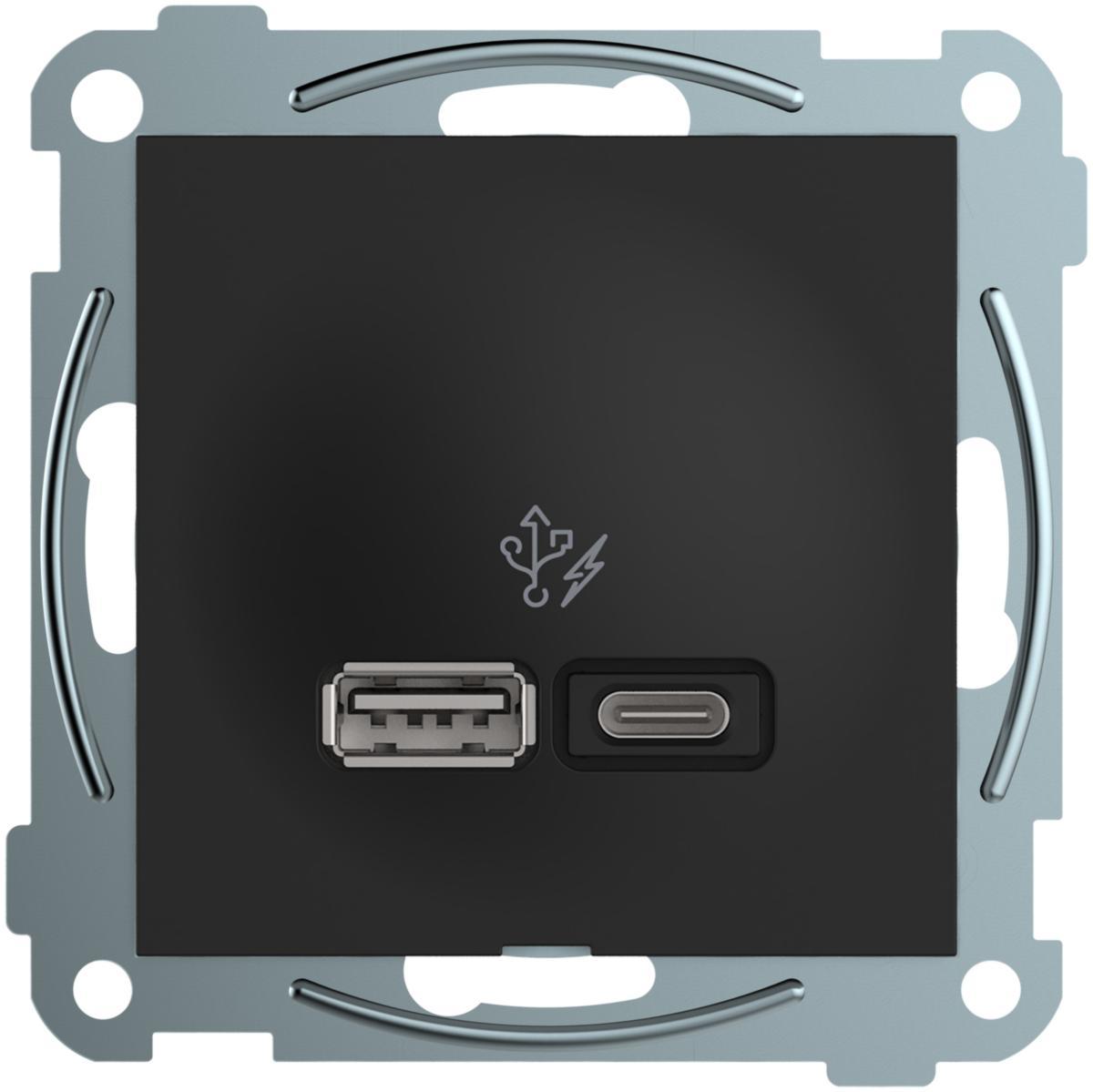 USB A+C for innfelt installasjon Elko Plus - Plus USB PD A+C lader 45W SO Plus USB lader med A+C port, m
