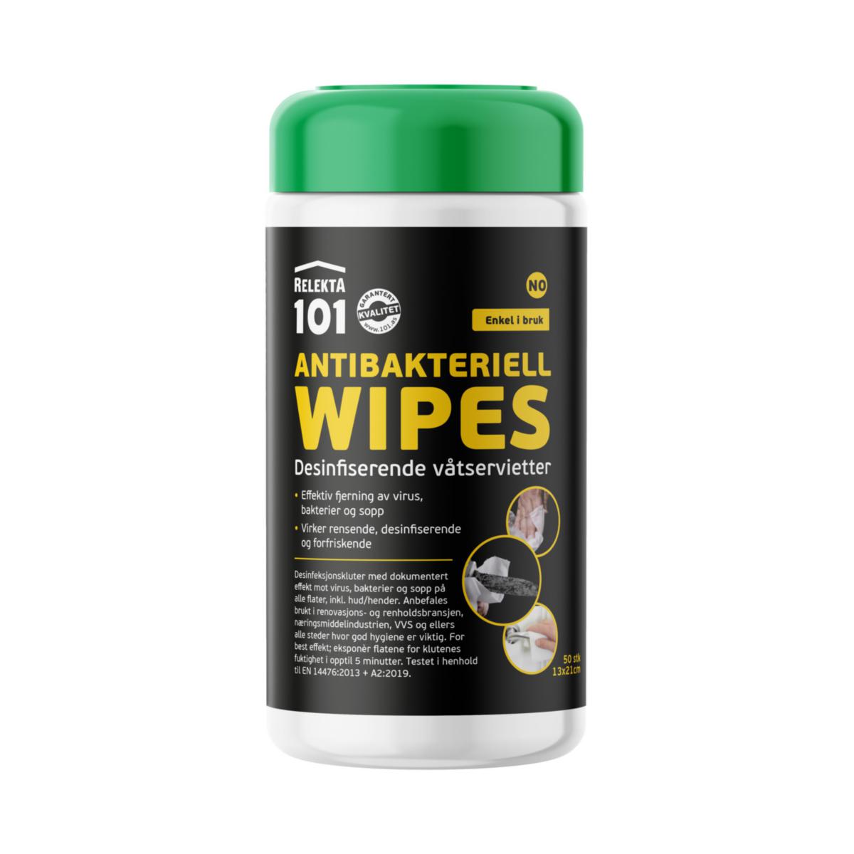 Desinfiserende våtservietter Relekta Wipes 101 - Desinfiserende våtservietter Relekta 101 Wipes 13X21cm 50pk