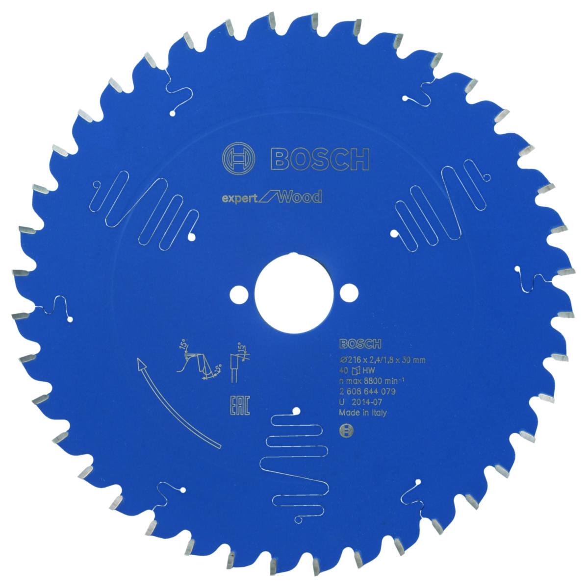 Sirkelsagblad Bosch Expert for Wood - Sirkelsagblad Expert for Wood Bosch Ø216x30x2.4mm 40T